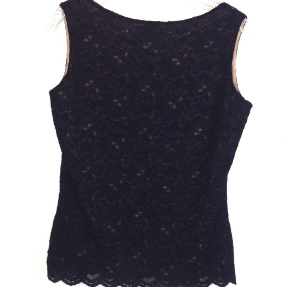 Coldwater Creek Black Lace Fully Lined Sleeveless Top,‎ Feminine Size Small - Picture 2 of 7